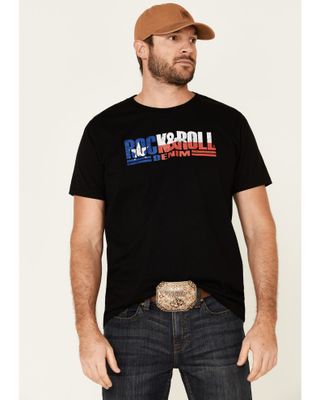 Rock & Roll Denim Men's Texas Flag Logo Graphic T-Shirt
