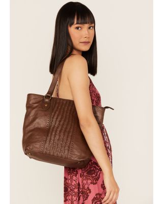 Cleo + Wolf Women's Basketweave Leather Tote Bag