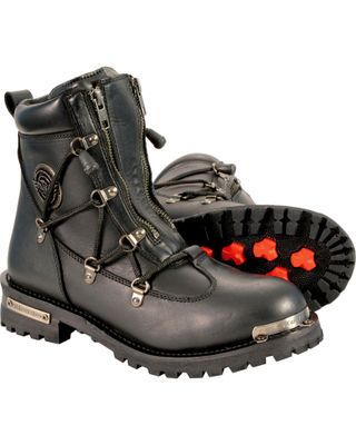Milwaukee Leather Women's Twin Zipper Boots - Round Toe