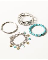 Shyanne Women's Desert Charm Flower Bracelets - 4-Piece Set