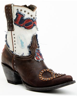Yippee Ki Yay by Old Gringo Women's Love & Peace Studded Fashion Leather Booties - Pointed Toe