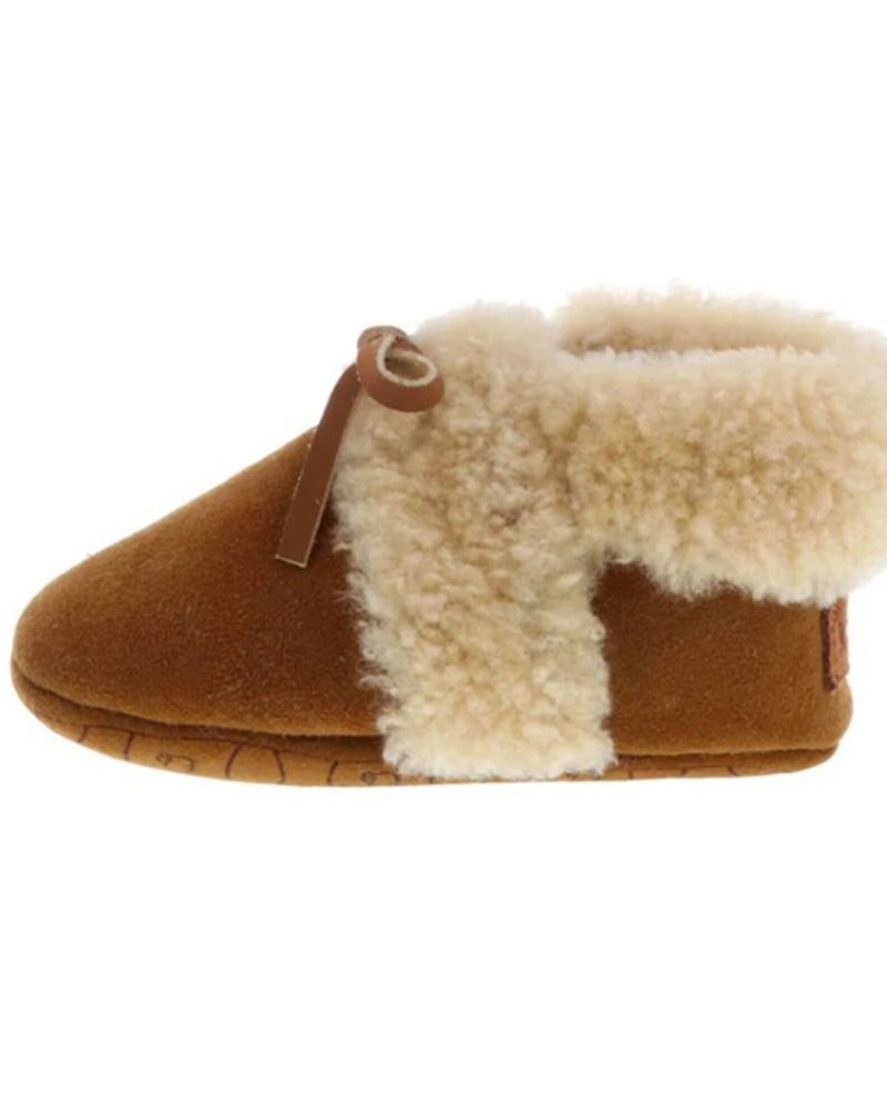 Lamo Footwear Infant Girls' Brown Sheepskin Slippers