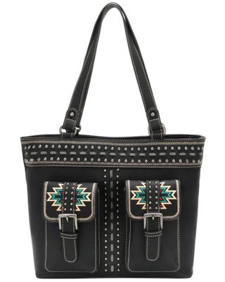 Montana West Women's Black Southwest Print Concealed Carry Tote