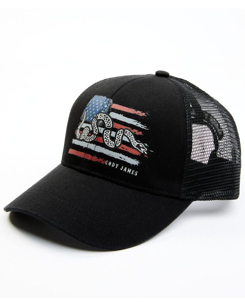 Cody James Men's Distressed Snake Flag Graphic Mesh-Back Ball Cap