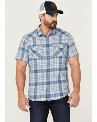 Flag & Anthem Men's Desert Son Cookeville Vintage Large Plaid Short Sleeve Snap Western Shirt