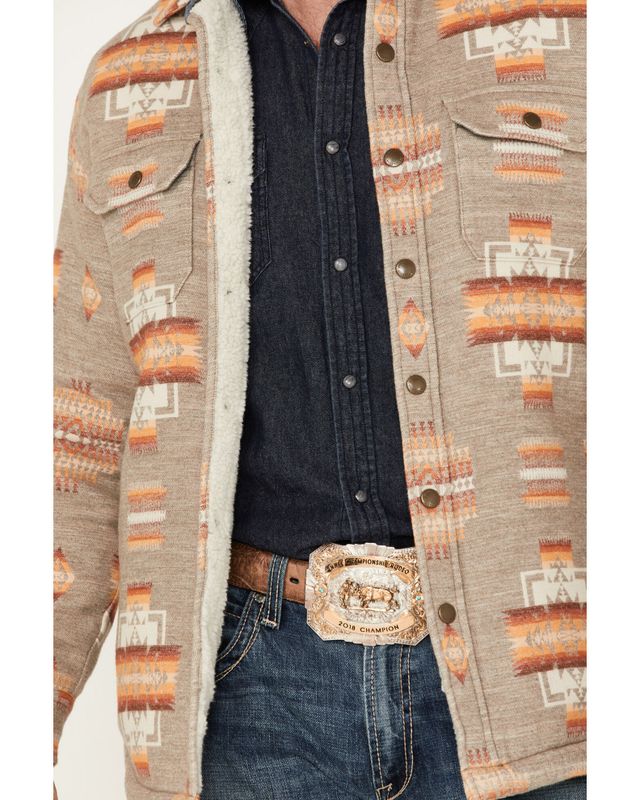 Pendleton Men's All-Over Print Sherpa-Lined Snap Shirt Jacket