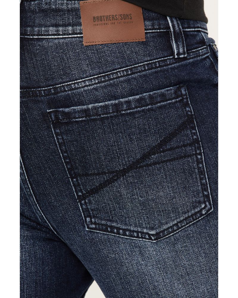 Brothers & Sons Men's Highline Trail Medium Dark Wash Stretch Slim Straight Jeans