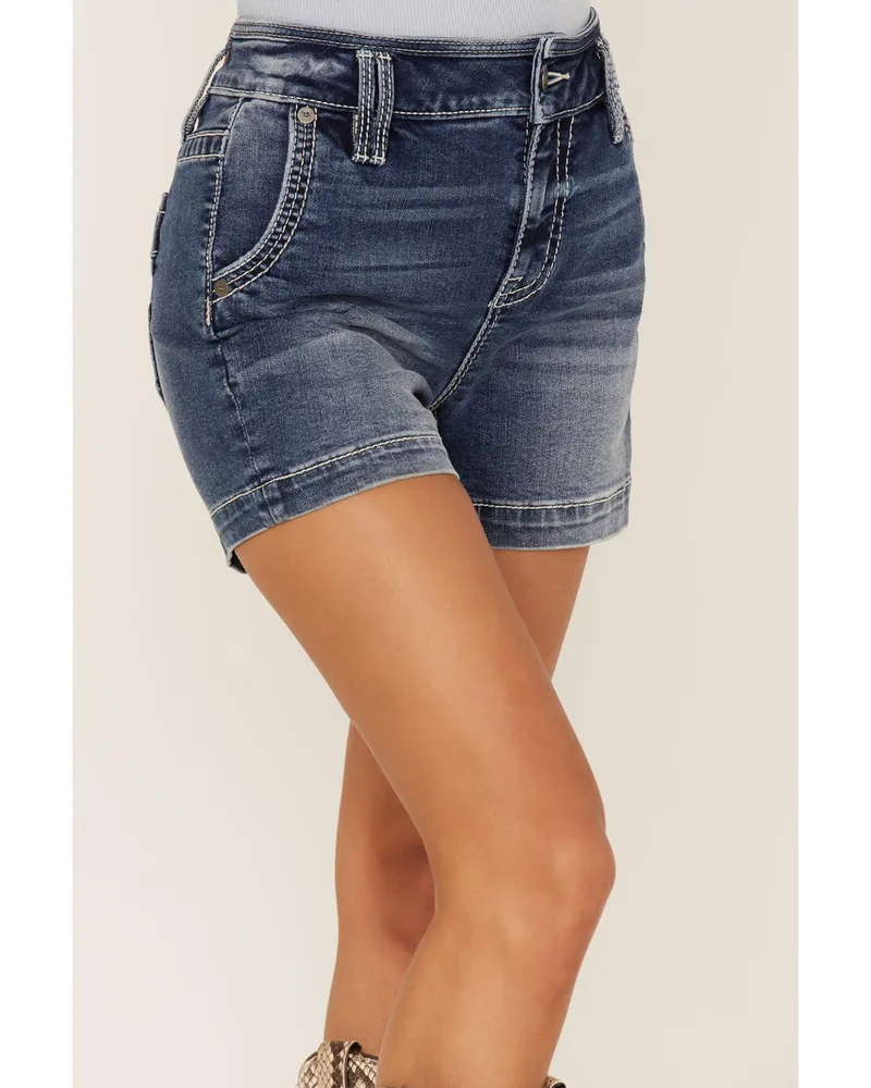 Miss Me Women's Sailor Flap Pocket Denim Jean Shorts