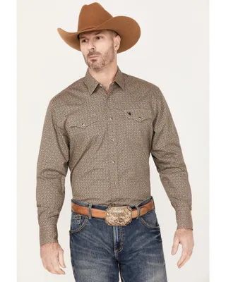 Rodeo Clothing Men's Medallion Print Long Sleeve Snap Western Shirt