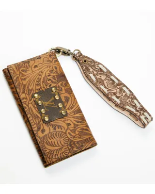 Keep it Gypsy Women's Trifold Paisley Leather Wristlet Wallet