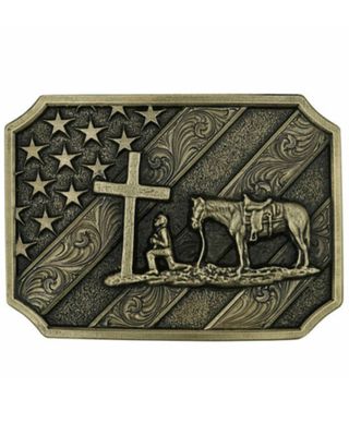 Montana Silversmiths Men's Christian Cowboy Belt Buckle