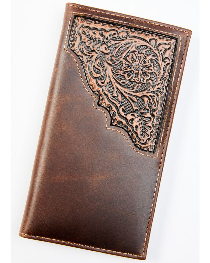 Cody James Men's Brown Rodeo Tooled Leather Wallet