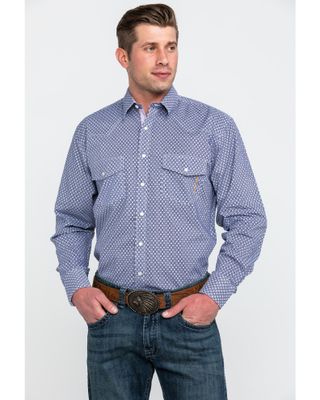 Resistol Men's Suffolk Geo Print Long Sleeve Western Shirt