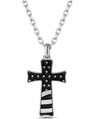 Montana Silversmiths Men's Inspirational Patriotism Cross Necklace