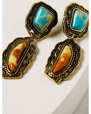 Shyanne Women's Gold Mixed Stone Earrings