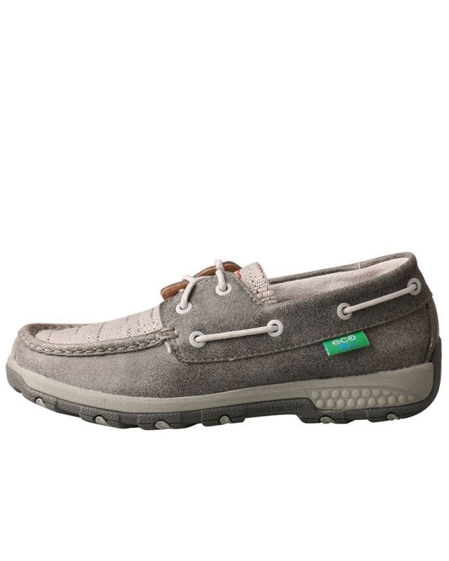 Twisted X Women's Silver CellStretch Boat Shoes - Moc Toe