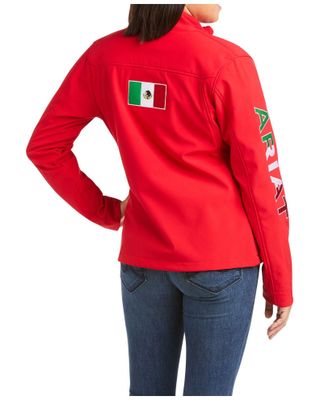 Ariat Women's Team Mexico Softshell Zip-Up Water Repellent Jacket