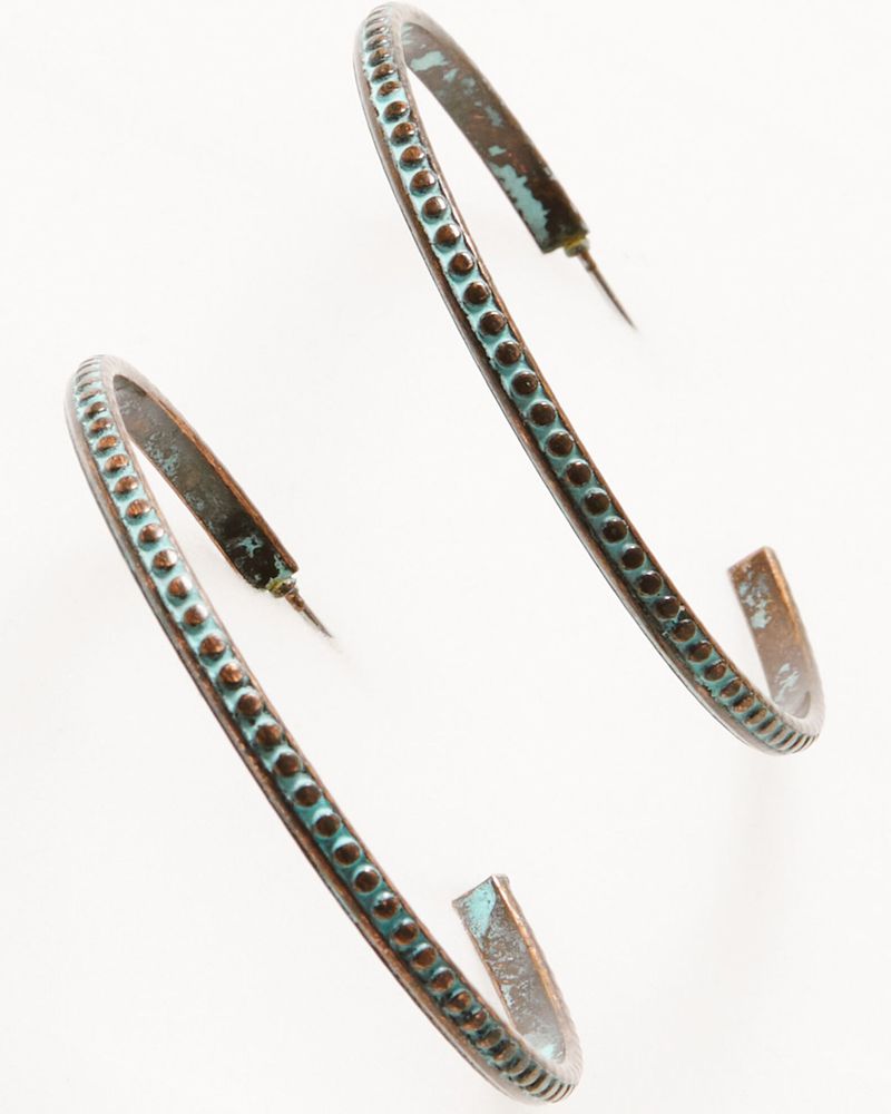 Shyanne Women's Bronze & Turquoise Hoop Earrings Set