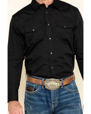 Gibson Men's Black Lava Basic Solid Long Sleeve Snap Western Shirt