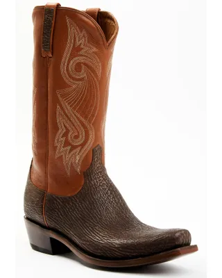 Lucchese Men's Exotic Shark Cowhide Western Boots - Square Toe