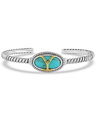 Montana Silversmiths Women's Yellowstone Brand Oval Turquoise Bracelet