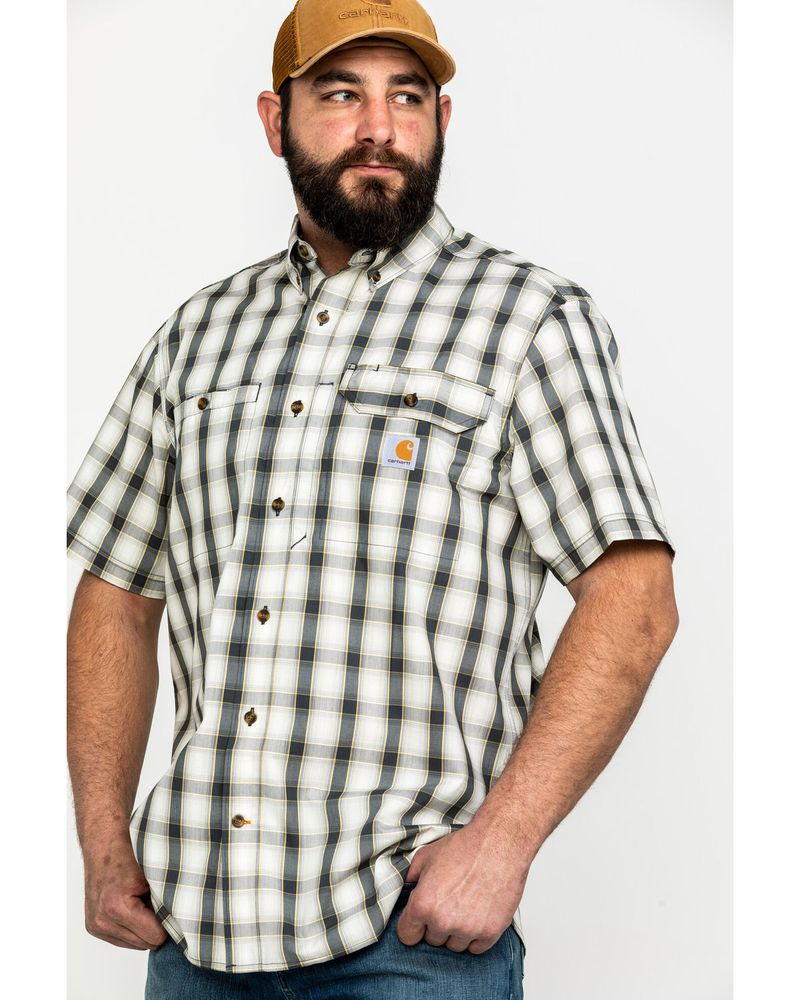 Lucky Brand Men's Linen Plaid Short Sleeve Workwear Shirt