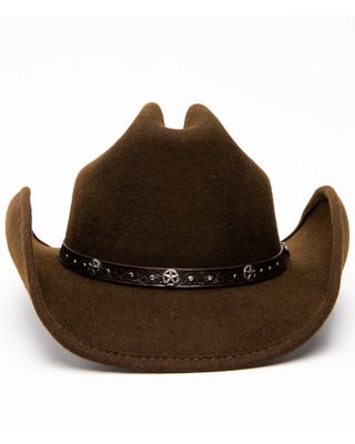 Cody James Men's Cattleman Tooled Star Concho Band Wool Hat