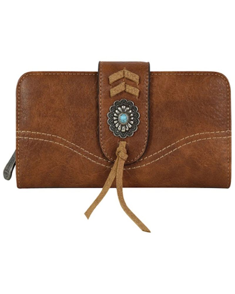 Justin Women's Laced Trim Concha Leather Wallet