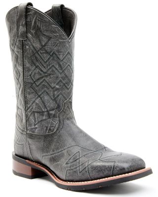 Laredo Men's Charcoal Geo Stitch Western Boots - Broad Square Toe