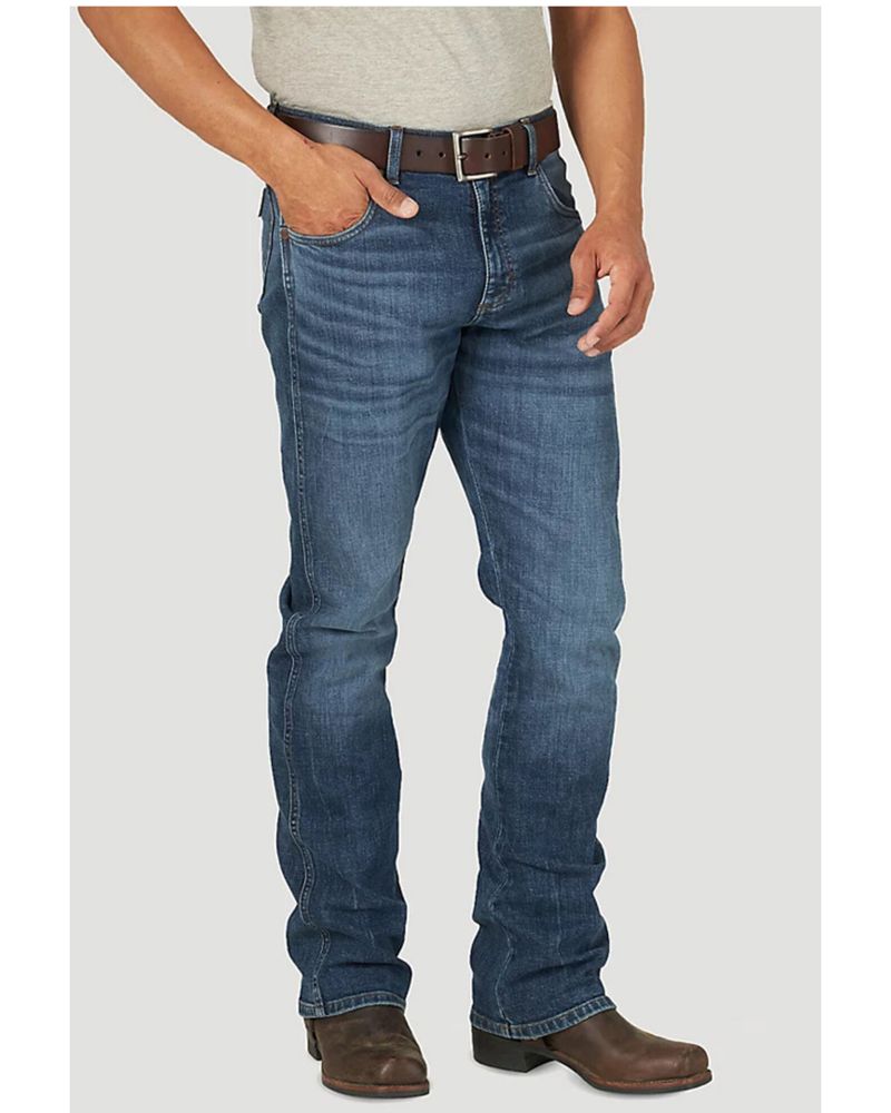 Wrangler Retro Green Men's Corolla Dark Wash Stretch Slim Bootcut Jeans |  Alexandria Mall