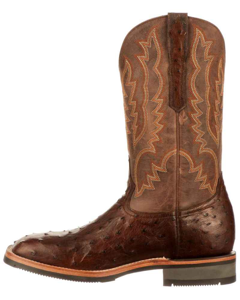 Lucchese Men's Rowdy Exotic Full-Quill Ostrich Western Boots - Square Toe