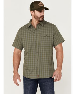 Brothers & Sons Men's Plaid Print Performance Short Sleeve Button-Down Western Shirt