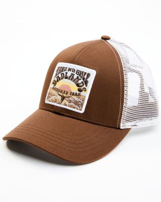 Cleo + Wolf Women's Brown Cord Sunset Patch Mesh-Back Ball Cap