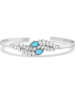 Montana Silversmiths Women's Mystic Falls Opal Crystal Cuff Bracelet