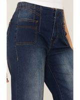 Rock & Roll Denim Women's Palazzo Seamed Front Flare Jeans