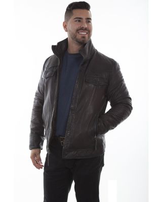 Scully Men's Double Collar Leather Jacket