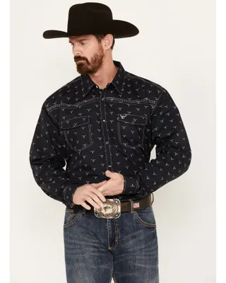 Cowboy Hardware Men's Skull Print Long Sleeve Western Snap Shirt
