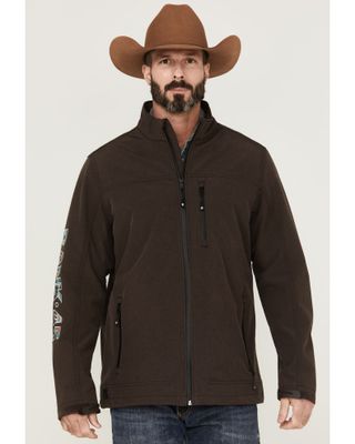 RANK 45 Men's Rodeo Southwestern Logo Sleeve Zip-Front Softshell Jacket