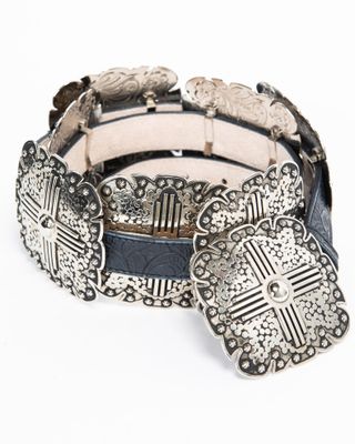 Angel Ranch Women's 1" Square Concho Leather Belt