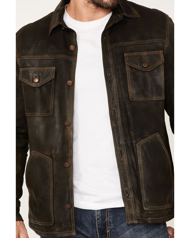 Scully Men's Serape Lined Leather Jacket