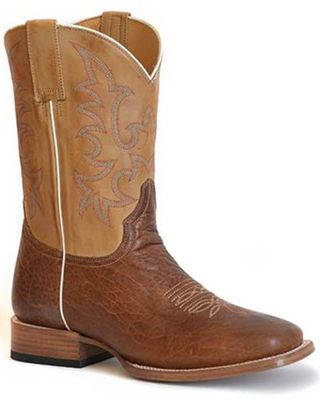 Stetson Men's Obadiah Distressed Bullhide Western Boots - Broad Square Toe