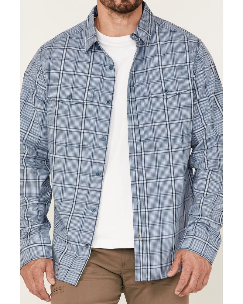 Brothers & Sons Men's Plaid Performance Long Sleeve Button-Down Western Shirt