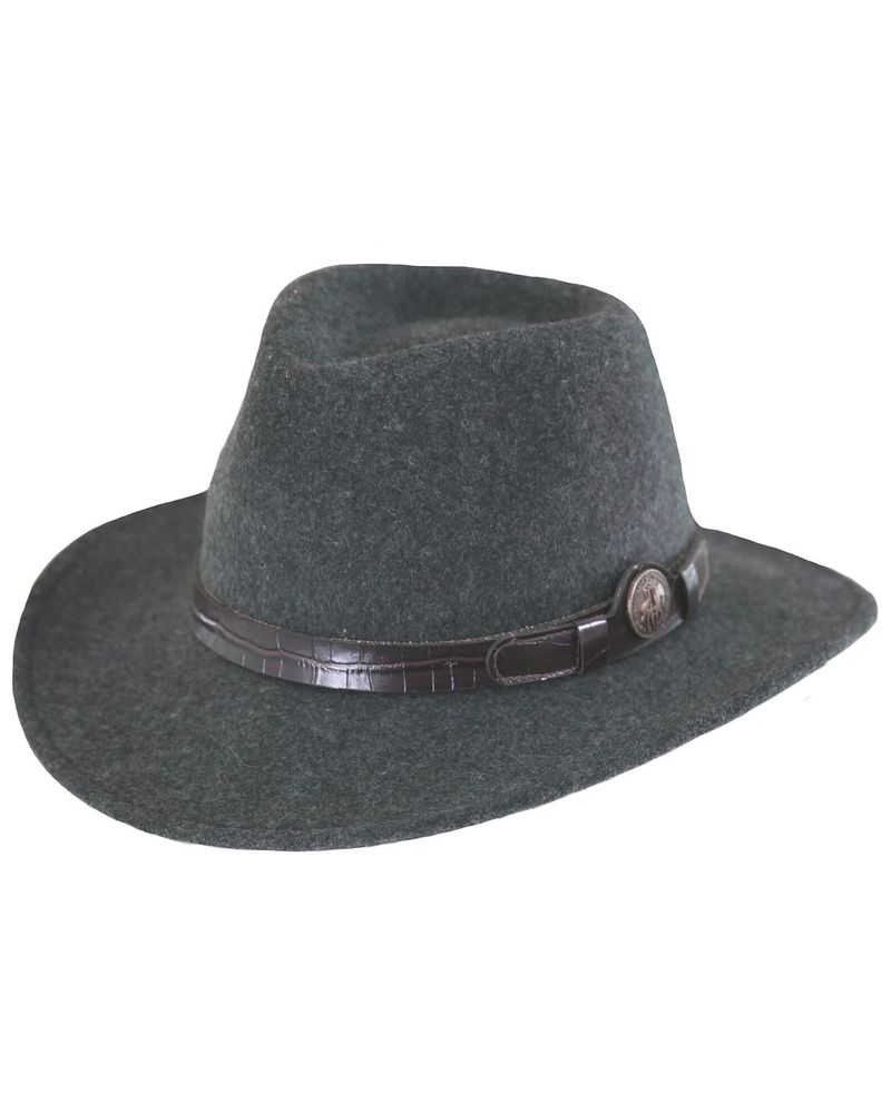 Hawx Men's Black Outback Weathered Cotton Sun Work Hat