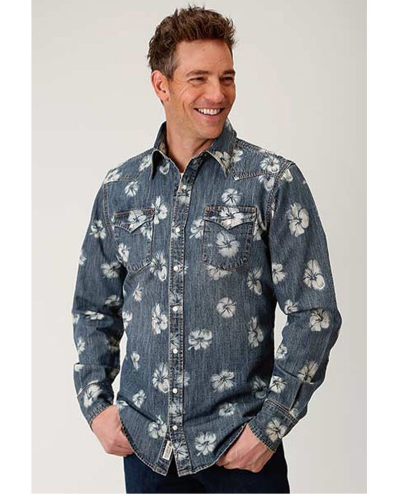 Men's Rugged Long Sleeve Denim Shirt, XL Faded Denim - Walmart.com
