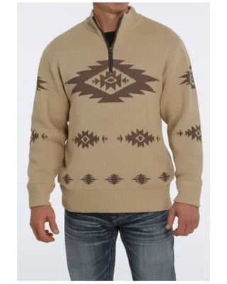 Cinch Men's 1/4 Zip Southwestern Print Pullover Sweater