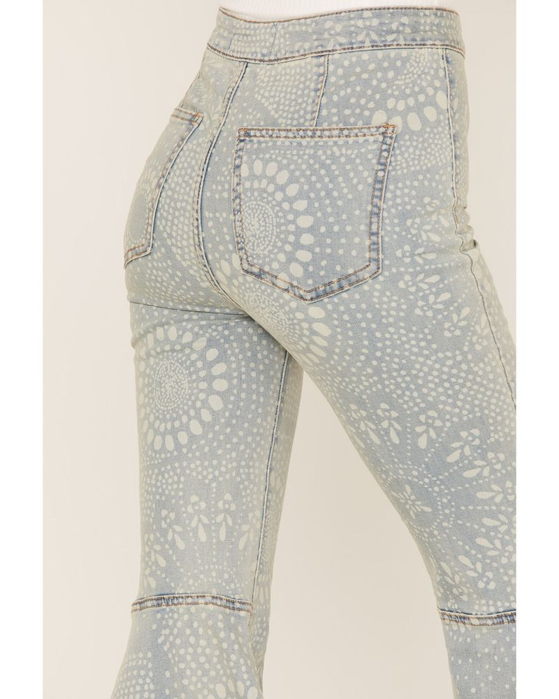 Free People Women's Light Wash High Rise Just Float On Flare Jeans
