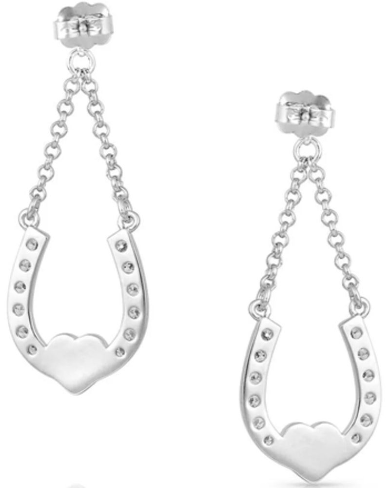 Montana Silversmiths Women's Lucky In Love Heart-Horseshoe Earrings