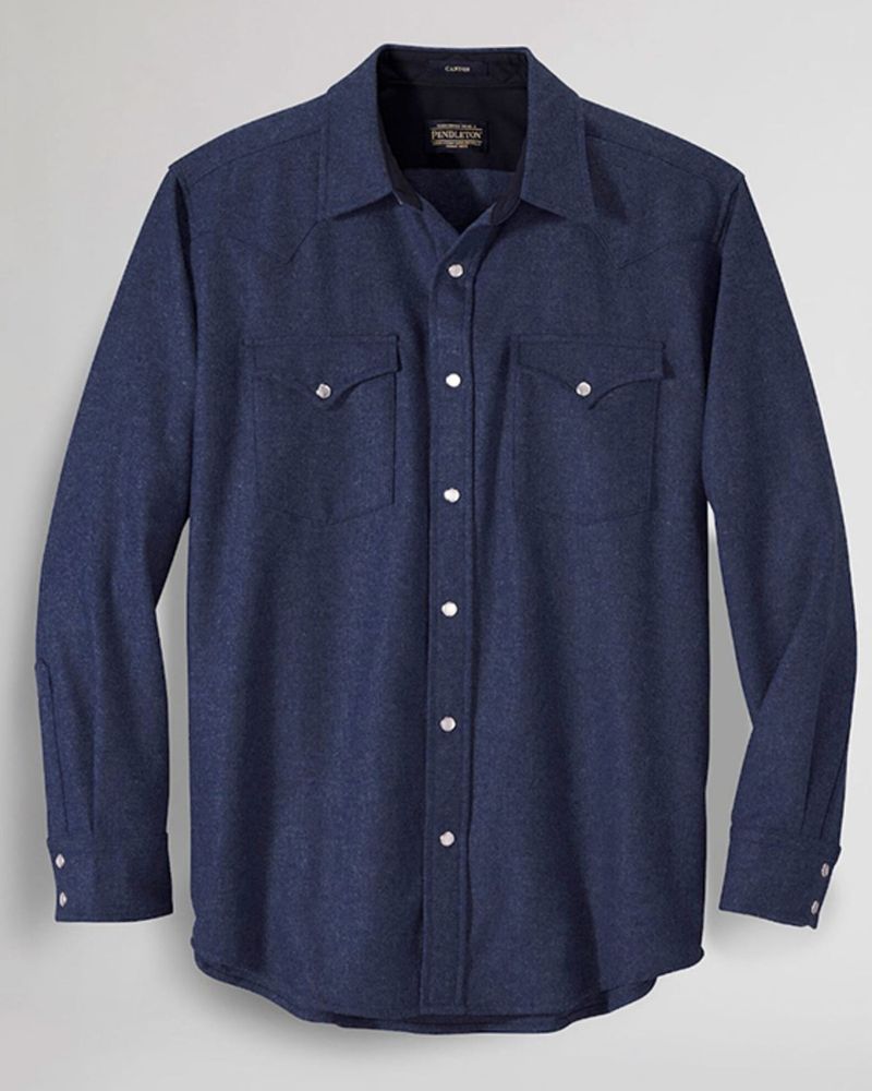 solid navy flannel shirt