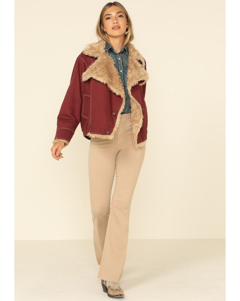 STS Ranchwear Women's Hally Rose Faux Fur Denim Jacket