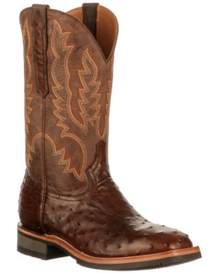 Lucchese Men's Rowdy Exotic Full-Quill Ostrich Western Boots - Square Toe